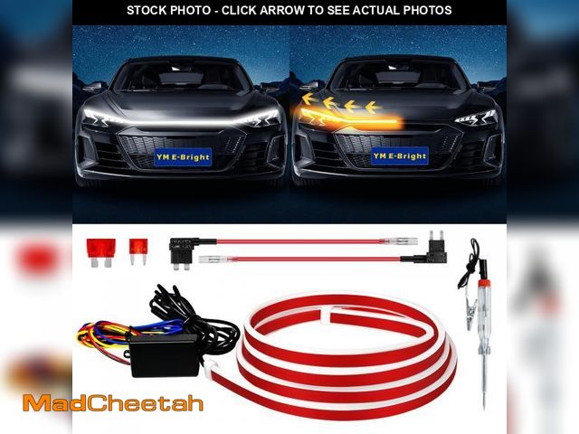 Lot 74-12305866 - Dynamic Scan Start Up Hood Light Strip Sequential Flowing Turn Signal Lights Flexible DRL Daytime Ru...
