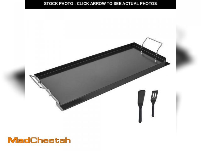 Lot 74-12492609 - SKYSHALO Carbon Steel Griddle, 32x14 in. Universal Flat Top Rectangular Plate, Gas Grill Griddle for...