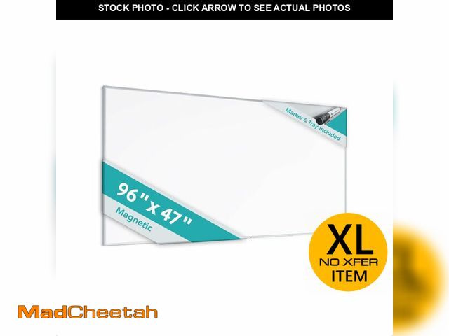 Lot 74-12823152 - U Brands Magnetic Whiteboard with Silver Aluminum Frame, 96" x 48" Inches, Dry Erase Board White Boa...