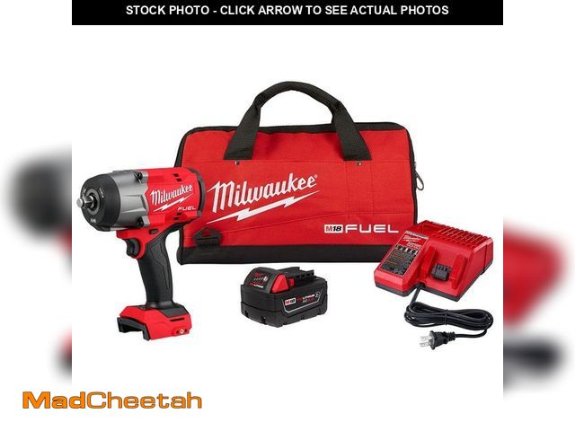 Lot 74-13133274 - Milwaukee M18 FUEL 18V Lithium-Ion Brushless Cordless 1/2 in. Impact Wrench w/Friction Ring Kit w/On...