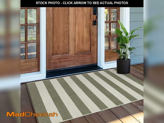 Lot 74-13628414 - OJIA Striped Rug 24"x51" Washable Front Door Mat Outdoor Doormat Woven Entry Rug Cotton Indoor Outdo...