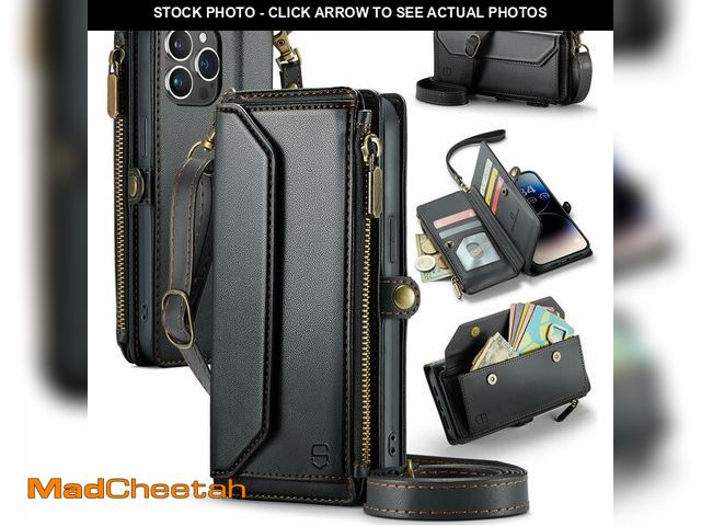 Lot 74-12706085 - Strapurs Wallet Case Compatible with iPhone 14 Pro RFID Blocking 7-Card Holder Soft PU Leather Magne...