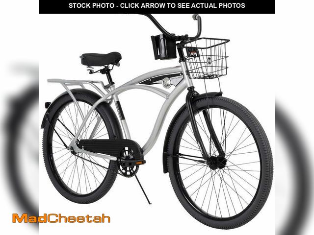 Lot 74-12550703 - 26" Huffy Nel Lusso Men's Beach Cruiser Bike, Basket, Cargo Rack, Adult Ages 13+ - UNUSED