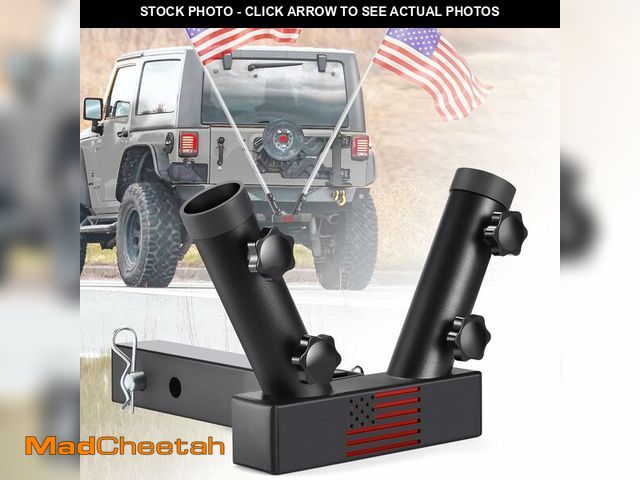 Lot 74-14048048 - GADFISH Trailer Hitch Flagpole Mount, 2 Mounting Options US Flag Hitch Mount, Universal Flag Hitch M...