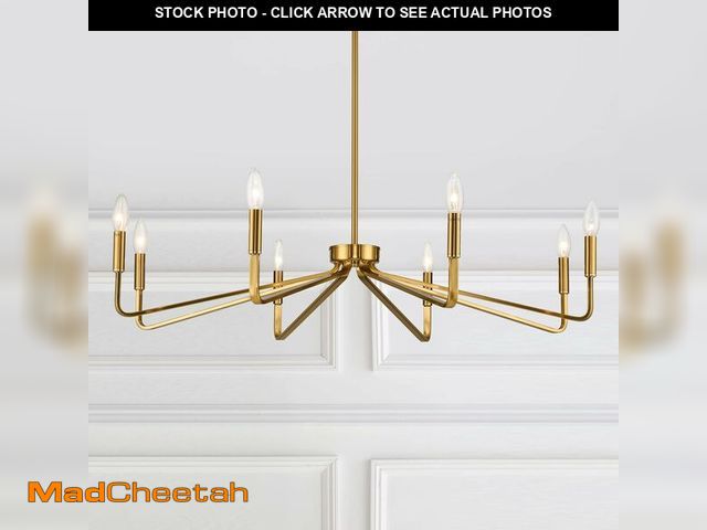 Lot 74-13709077 - ACANER 38" Gold Chandeliers for Dining Room, 8-Light Modern Farmhouse Chandelier Light Fixture, Brus...