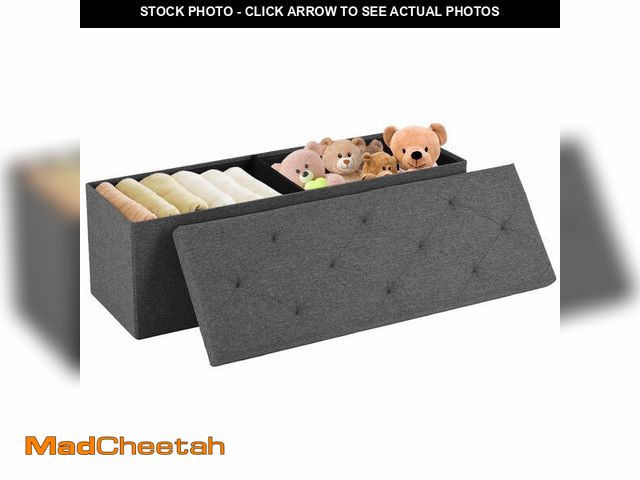 Lot 74-12765571 - CONCETTA 43" Storage Ottoman Benchâ Foldable Fabric Stool with Storage, 350 lb Capacity, for Bedro...