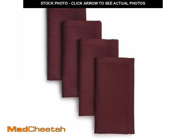 Lot 74-14385072 - Signature LinenÃ¢âÂ¢ by D'Moksha Red Garnet Dinner Napkins Set of 4, 20 x 20 Inch Cloth Napkins, 1...
