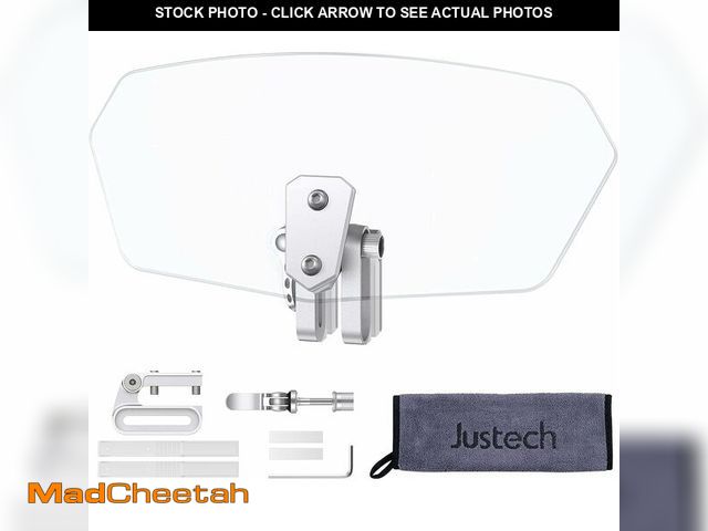 Lot 74-12713531 - Justech Motorcycle Windshield, Adjustable Motorcycle Windshield Extension Spoiler Clips, Universal W...