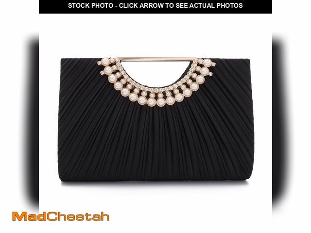 Lot 74-14296630 - Emprier Pleated Satin Clutch for Women, Elegant Evening Bag fits Large Smartphones, Formal Wedding P...