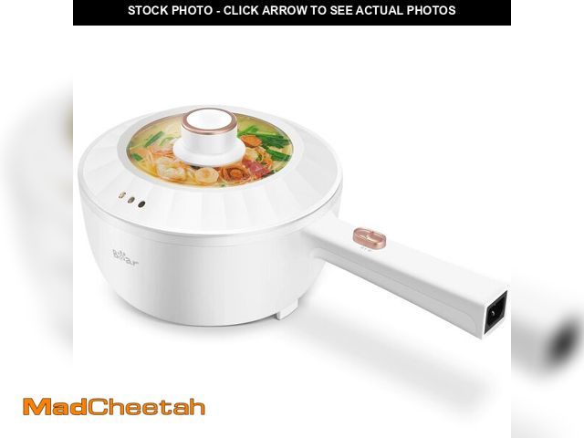 Lot 74-13622432 - Bear Hot Pot Electric, 2L Multifunctional Portable Cooking Pot, 1000W Rapid Noodles Electric, Non-St...