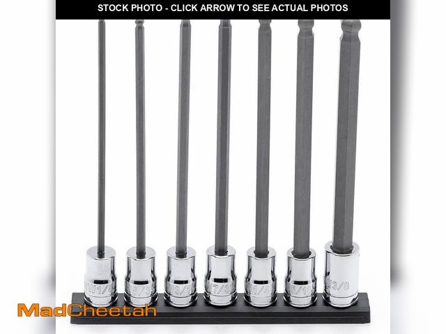 Lot 74-14609793 - Husky 3/8 in. Drive SAE Long Ball Hex Bit Socket Set (7-Piece) H3DSAELBBS7PCN - UNUSED