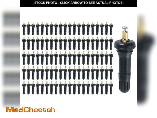 Lot 74-14378719 - Boine 100pcs TPMS 17-20008 Rubber Snap-in Tire Pressure Sensor Valve Stem Compatible with Ford Chevr...