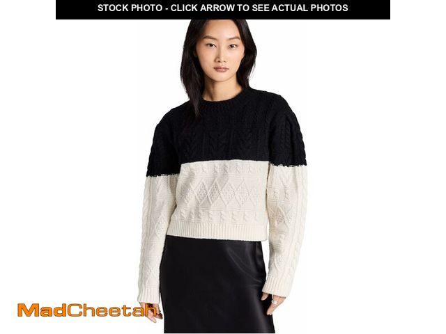 Lot 74-12719665 - CLUB MONACO Women's Structured Cable CRW, Black &amp; White, XX-Small - UNUSED