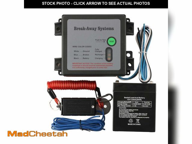 Lot 74-13711085 - 12V Trailer Breakaway Kit, Trailer brake controller with LED Test Light / Electric Break Away System...
