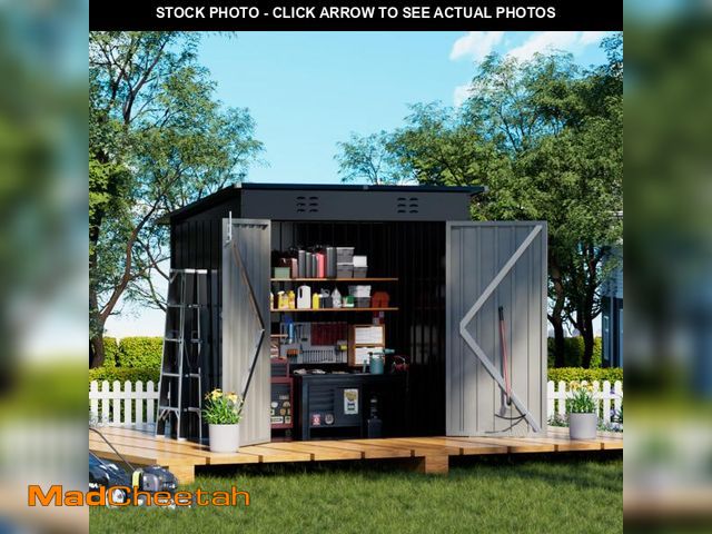 Lot 74-12407369 - COMHOMA Shed Outdoor Storage Shed Metal,Lockable Doors Tool Sheds with Sloping Roof,Steel Garden She...