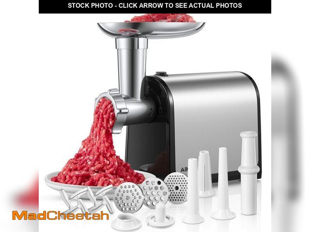 Lot 74-14266685 - Electric Meat Grinder, Sausage Stuffer with 3 Sausage Tubes, 2 Blades, 3 Plates, 3200W Max, Meat Gri...
