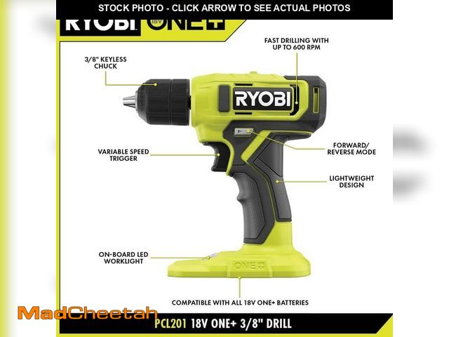 Lot 74-12793314 - RYOBI ONE+ 18V Cordless 3/8 in. Drill/Driver Kit with 1.5 Ah Battery and Charger - USED