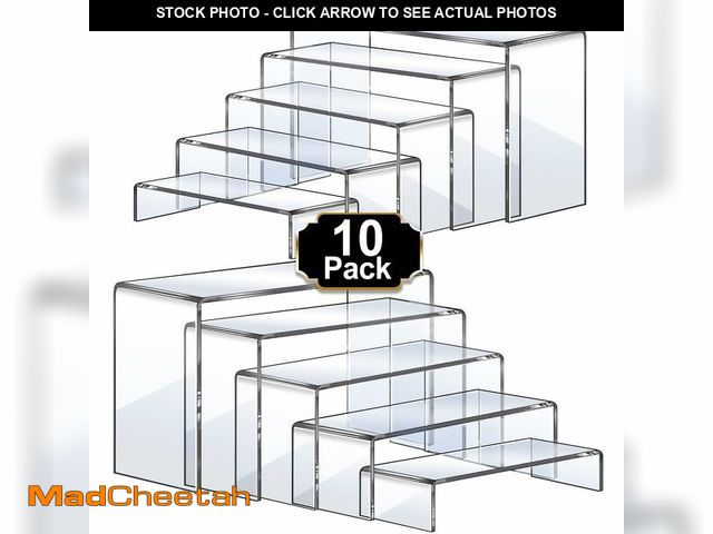 Lot 74-14056427 - Aheroi Large Acrylic Risers, 10 Pcs 2 Set(7Ã¢â¬ÂL~8Ã¢â¬ÂL~9Ã¢â¬ÂL) Riser Display Shelf, Clear ...