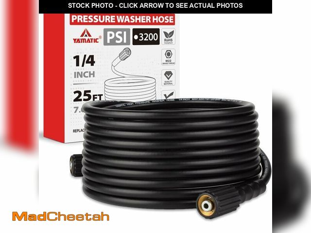 Lot 74-13967302 - YAMATIC Pressure Washer Hose 25FT x 1/4", 3200 PSI Kink Resistant OEM-Quality Upgrade Power Washer R...