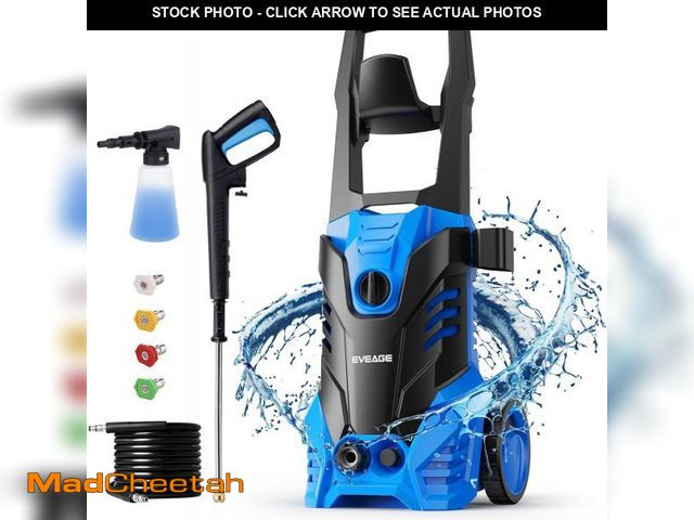 Lot 74-11360281 - EVEAGE Electric Powerful Pressure Washer - 3500PSI Max 2.5GPM Power Washer with 20FT Hose 4 Quick Co...