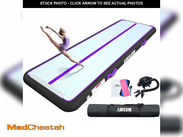 Lot 74-13709189 - AWSUM 6.6ft Tumbling Mat Inflatable Gymnastics mats with Electric Pump for Home/Gym - USED