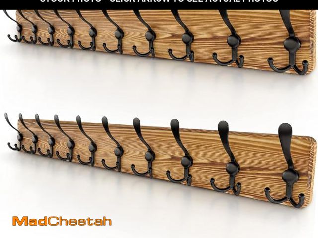 Lot 74-12523671 - Large Coat Rack Wall Mount - 38.6" Rustic Solid Pine Wood Rack with 10 Heavy Duty Triple Hooks - Coa...