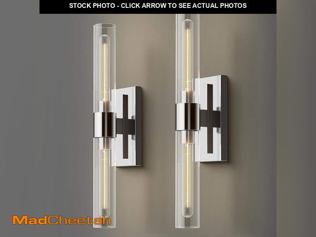 Lot 74-13692633 - YUYI 24.8 in. 2-Light Nickel Wall Sconce, Vanity light, Modern Wall Light for Living Room, Bathroom,...