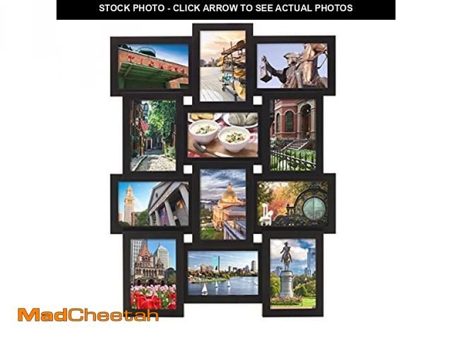 Lot 74-12098368 - Melannco 12 Opening Collage Frame, Displays 4x6 and Six 6x4 Inch Photos, Black - UNUSED