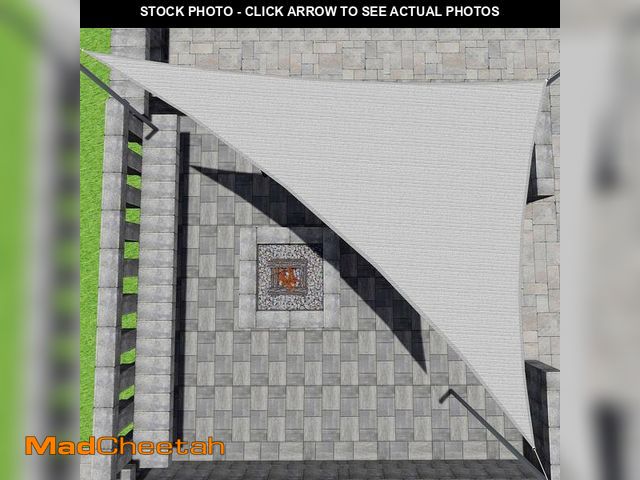 Lot 74-14212292 - Patio Paradise 12' x 12' x 17' Gray Sun Shade Sail Triangle Right Canopy Shade Cloth for Garden, Hea...