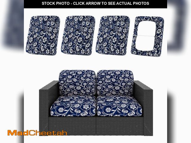 Lot 74-14148680 - hyha 4Pcs Patio Cushion Covers, Stretch Outdoor Couch Cushion Covers, Washable Outdoor Chair/Sofa Sl...