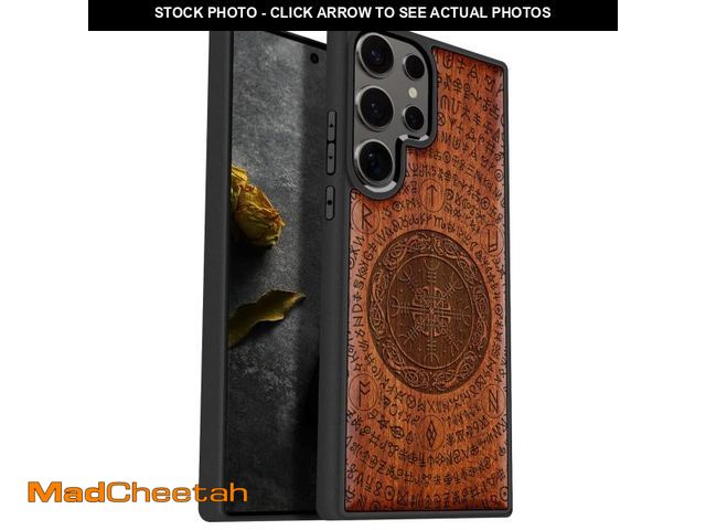 Lot 74-12434188 - Carveit Wood Case for Galaxy S25 Ultra Case 2025 [Natural Wood &amp; Black Soft TPU] Shockproof Prot...