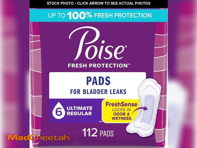 Lot 74-12330621 - Poise Incontinence &amp; Postpartum Pads for Bladder Leaks, 6 Drop Ultimate Absorbency, Regular Leng...