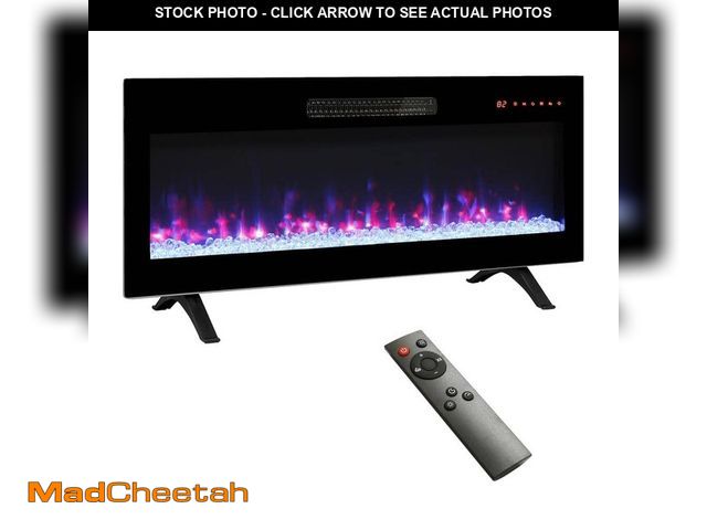 Lot 74-13286819 - Hooure 36 in. Wall Mount/Recessed/Freestanding Electric Fireplace with Remote and Multi Color Flame ...