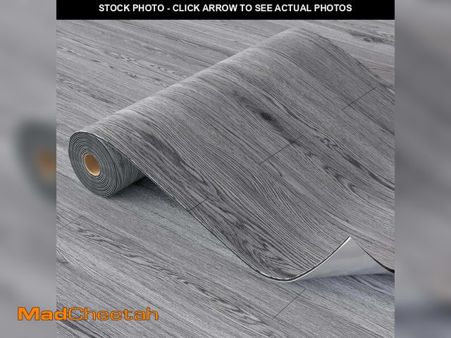 Lot 74-13819575 - Homease PVC Peel and Stick Vinyl Flooring Roll 23"x 393"/64 Sq.Ft,Thicken Self-Adhesive Vinyl Wood P...