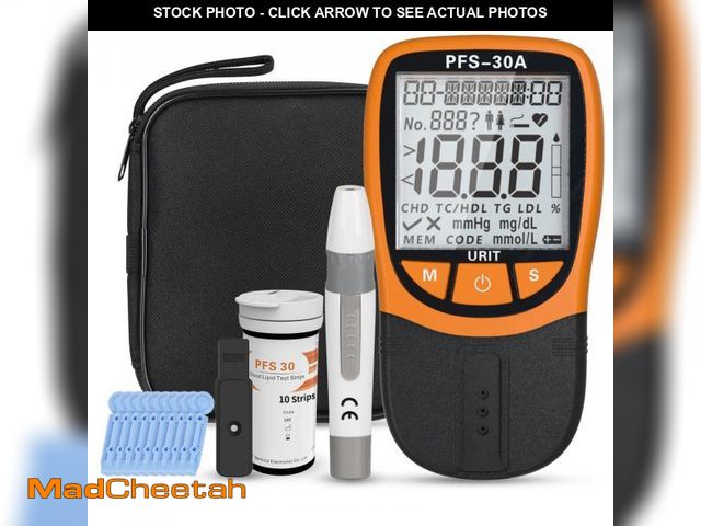 Lot 74-12110559 - 5- in-1 Lipid Test Kit, Cholesterol Test Kits, Cholesterol Tester Meter Kit at Home, (All-in-One 10e...