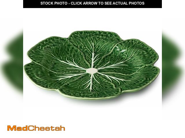 Lot 74-14349526 - Le Jardin Cabbage 3D 13" ROUND PLATTER - Sculpted Green Cabbage Leaf Platter - Heirloom-Inspired Sto...
