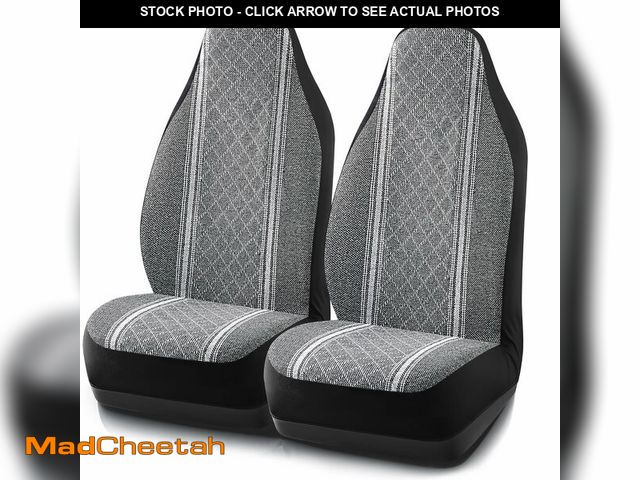 Lot 74-12716625 - Road Comforts Baja Blanket Seat Covers Gray Diamond High Back Bucket Seat Covers - Jacquard Fabric, ...