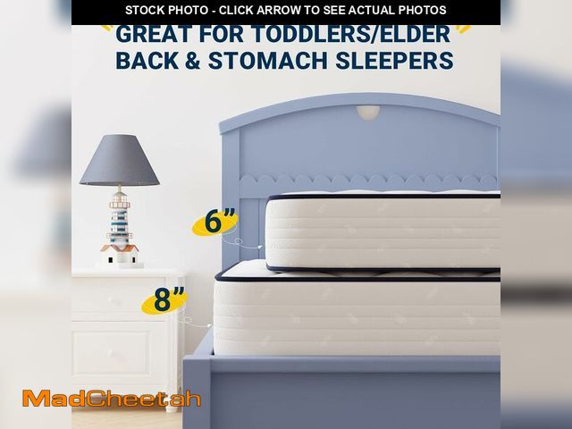 Lot 74-12556725 - twin  size bed Finished Size: 75in. (L)Ã38in. (W)x6in. Outer Cover(Top): 100% Polyester Outer Cover...
