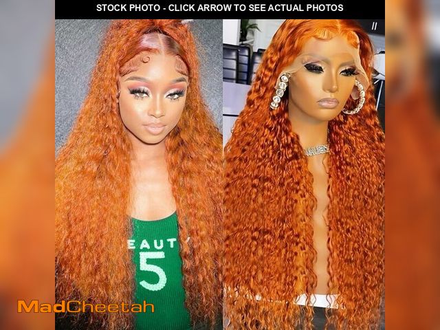 Lot 74-13625770 - Hoiloxa 30 Inch Ginger Lace Front Wigs Human Hair 13x6 Deep Wave Wig Orange Ginger Wig Human Hair Pr...