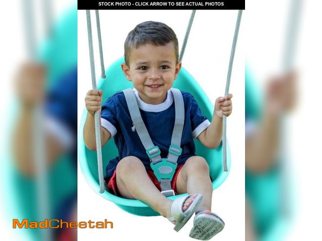 Lot 74-12400169 - Swurfer Coconut Toddler Swing - Comfy Baby Swing Outdoor, 3- Point Adjustable Safety Harness, Secure...
