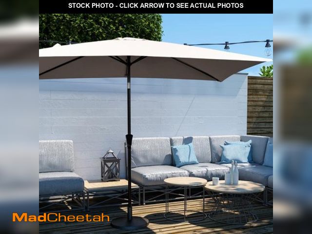 Lot 74-12143651 - JUSTLET 6.5  X 10  Rectangular Patio Umbrellas  Outdoor Umbrella for Chair  Beige - USED