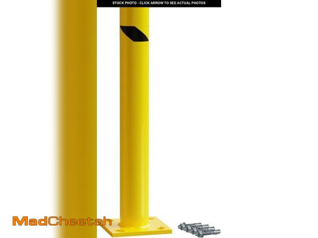 Lot 74-12137315 - Trafford Industrial Yellow Powder-Coated Steel Safety Bollard, Heavy-Duty Bollard Post, Parking Barr...