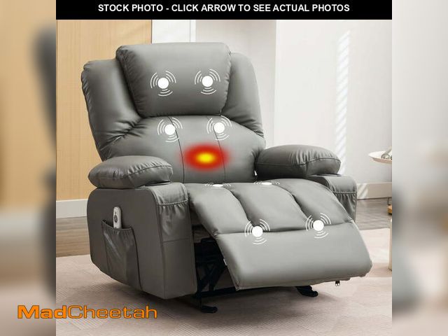 Lot 74-13093693 - JONPONY Manual Recliner Chair with Heat Therapy and Massage Function, Heavy Duty Reclining Mechanism...