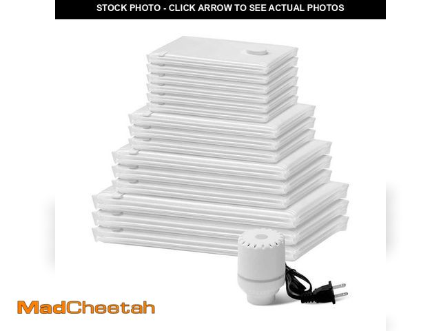 Lot 74-14083213 - SKYSHALO Vacuum Storage Bags, 15 Pack Space Saver Seal Bag(3 Jumbo/3 Large/3 Medium/3 Small/3 Roll),...