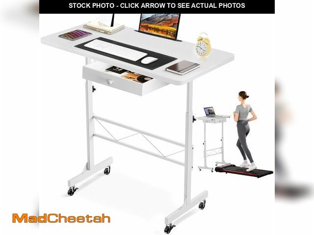 Lot 74-13216529 - GTRACING Small Standing Desk Adjustable Height Small Computer Desk Mobile Portable Rolling Laptop Ta...