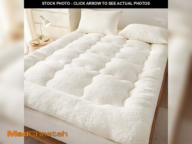 Lot 74-12765891 - Pinmoco Extra Thick Full Mattress Topper, Cozy Warm-retaining Sherpa Mattress Pad Pillow Top Thick F...