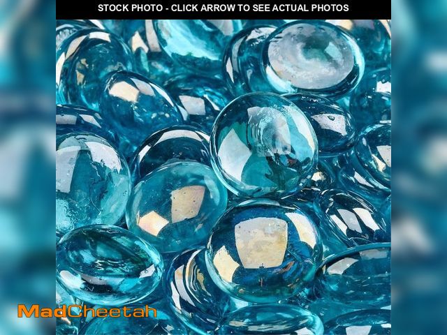 Lot 74-12746539 - Fire Pit Essentials 10 lbs. of Tahitian Blue 1/2 in. Semi Reflective Fire Glass Beads - UNUSED