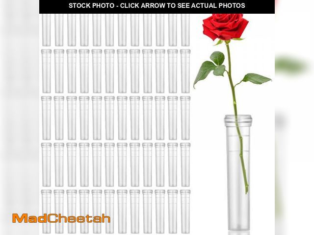 Lot 74-12308248 - Irenare 300 Pack Flower Water Tubes 3 Inch Reusable Plastic Vials for Flower Arrangements Floral Tub...