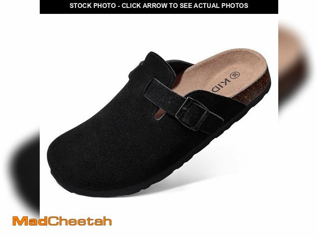 Lot 74-12702486 - KIDMI Genuine Suede Clogs for Women Cork Footbed Sandals Leather Mules Potato Shoes with Arch Suppor...