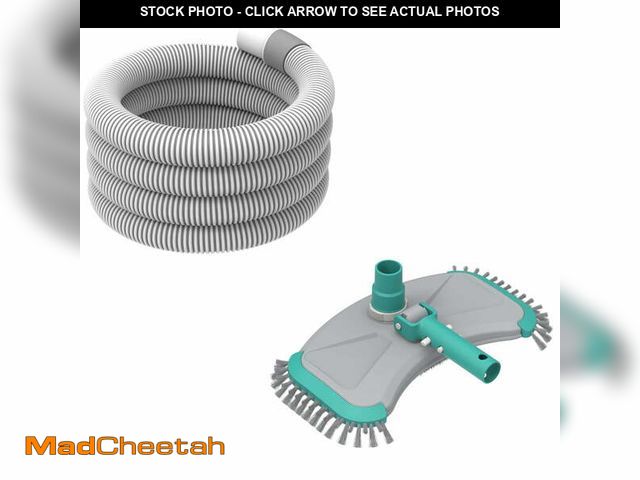 Lot 74-12535911 - Mainstays Cleaning Kit for Pools - Two Piece - Teal &amp; Grey &amp; White - UNUSED